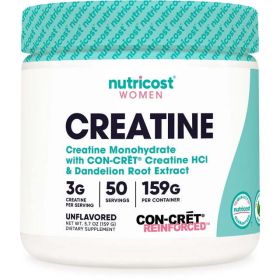 Nutricost Creatine Monohydrate Powder for Women Unflavored Supplement, 50 Servings